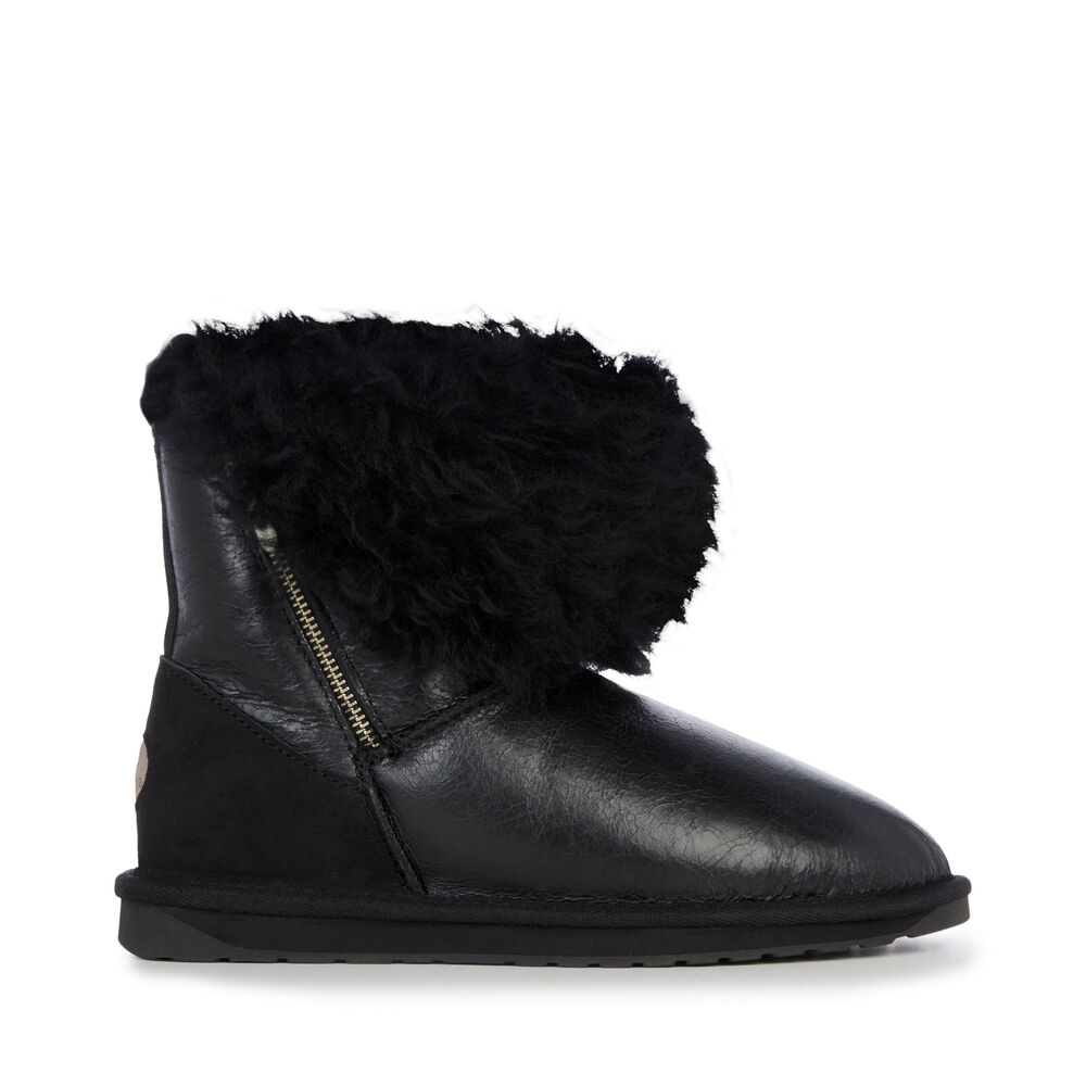 Emu Teddy Wurren Stiefel Damen Schwarz | 46RGUMQBO