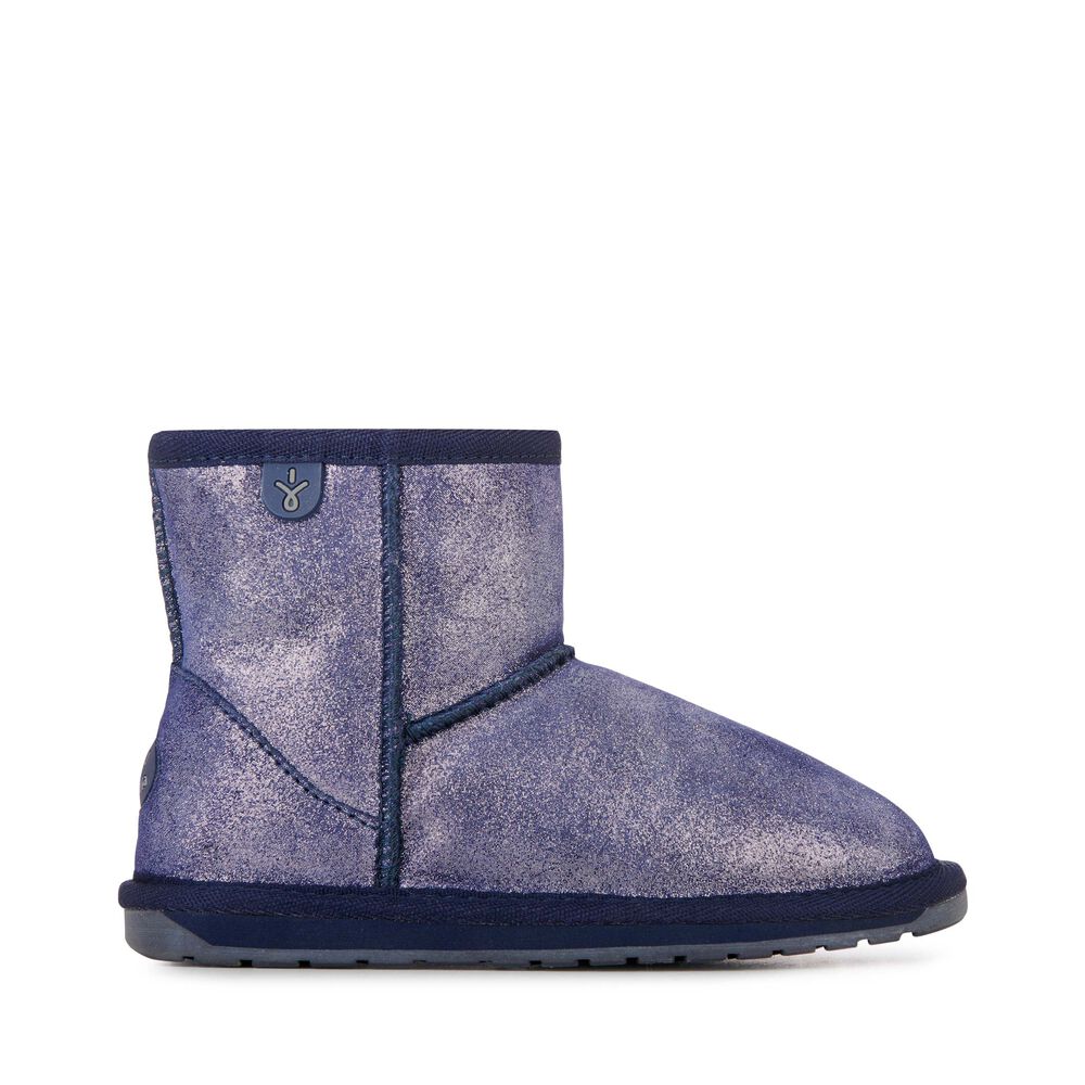 Emu Wallaby Mini Metallic Stiefel Kinder Navy | 37MGXLRYS