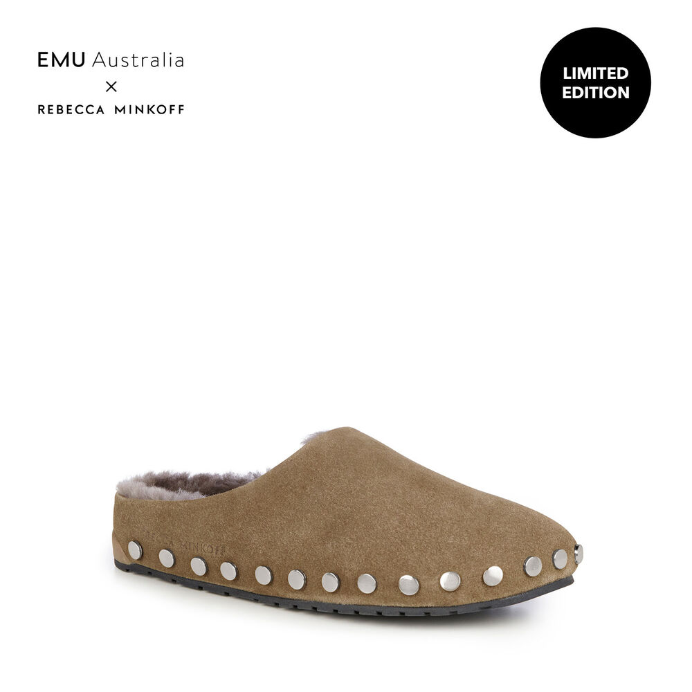 Emu Monch Stud Hausschuhe Damen Grün | 71UXBGPVF