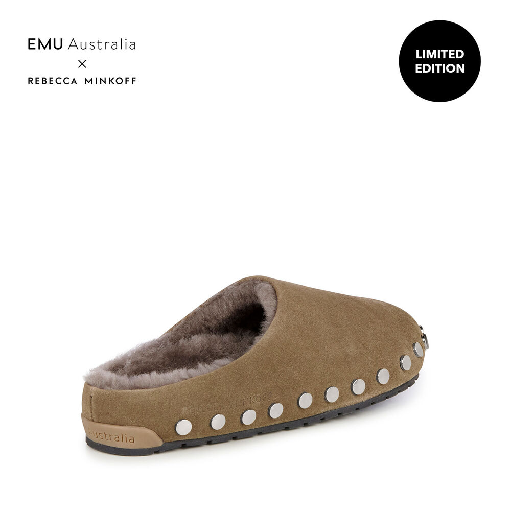 Emu Monch Stud Hausschuhe Damen Grün | 71UXBGPVF