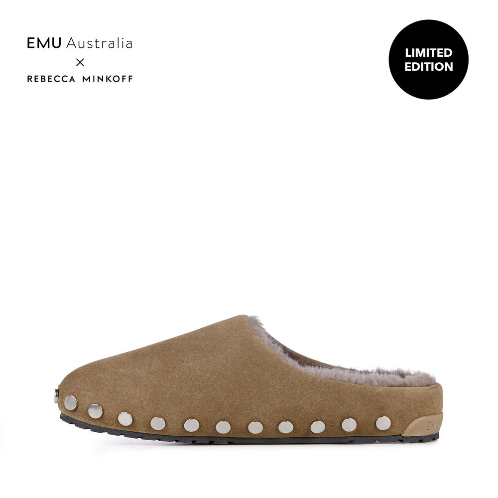 Emu Monch Stud Hausschuhe Damen Grün | 71UXBGPVF