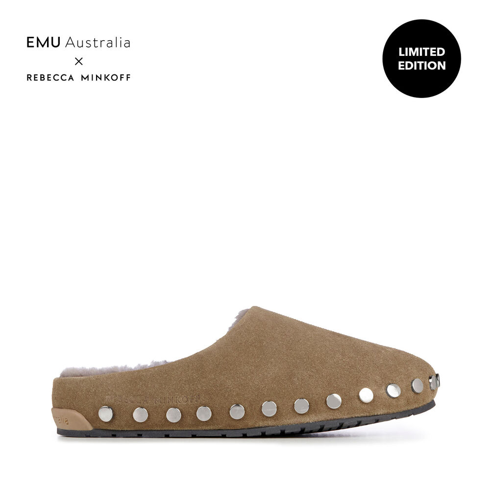 Emu Monch Stud Hausschuhe Damen Grün | 71UXBGPVF