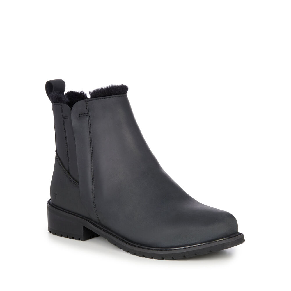 Emu Pioneer Leder Stiefel Damen Schwarz | 04VQDOFIM