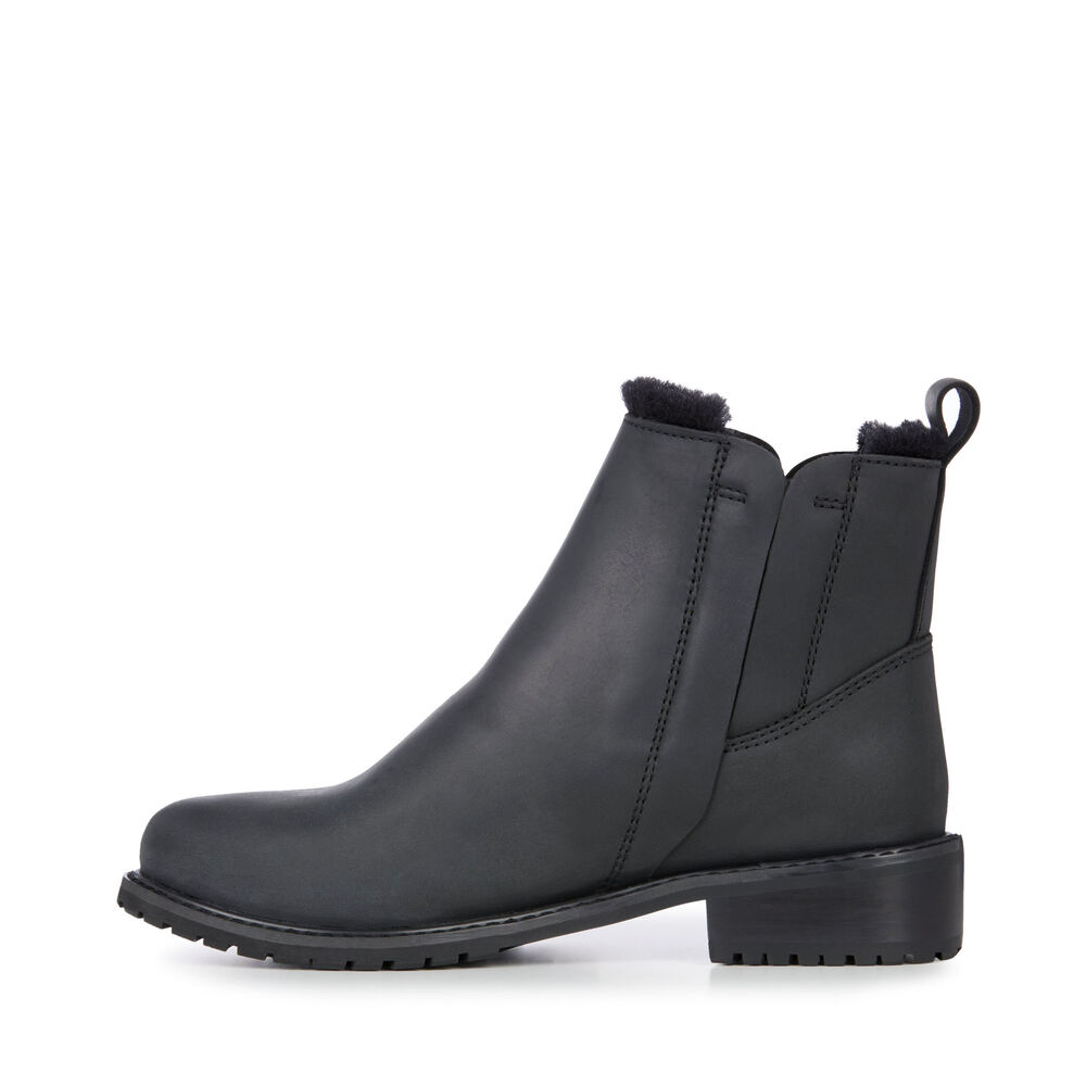 Emu Pioneer Leder Stiefel Damen Schwarz | 04VQDOFIM