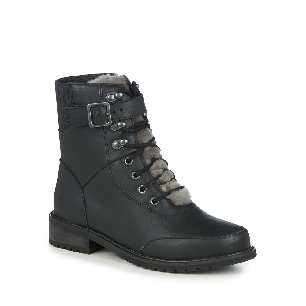 Emu Waldron Leder Stiefel Damen Schwarz | 06KOUPGRX