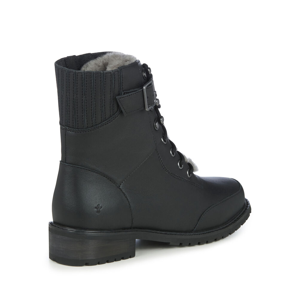 Emu Waldron Leder Stiefel Damen Schwarz | 06KOUPGRX