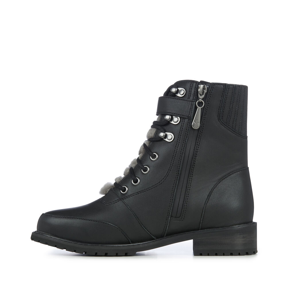 Emu Waldron Leder Stiefel Damen Schwarz | 06KOUPGRX