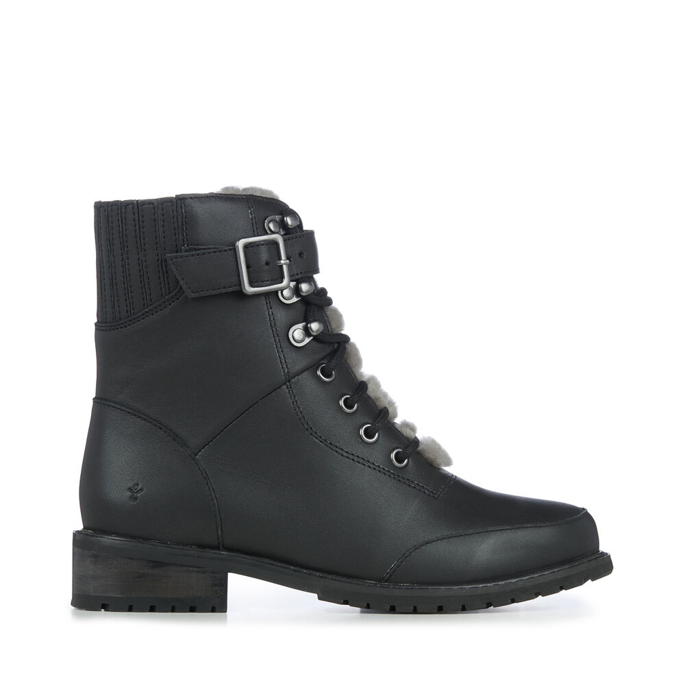 Emu Waldron Leder Stiefel Damen Schwarz | 06KOUPGRX