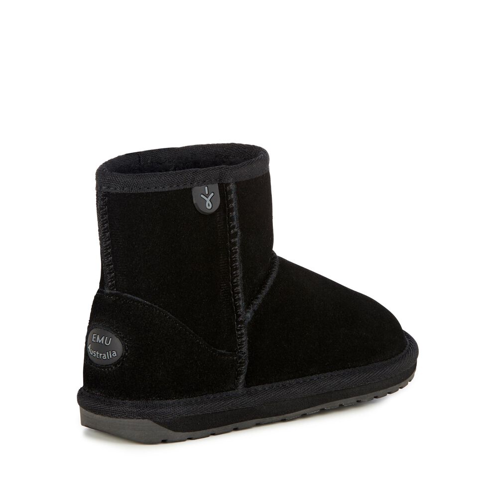 Emu Wallaby Mini Stiefel Kinder Schwarz | 68ZTIAEXQ