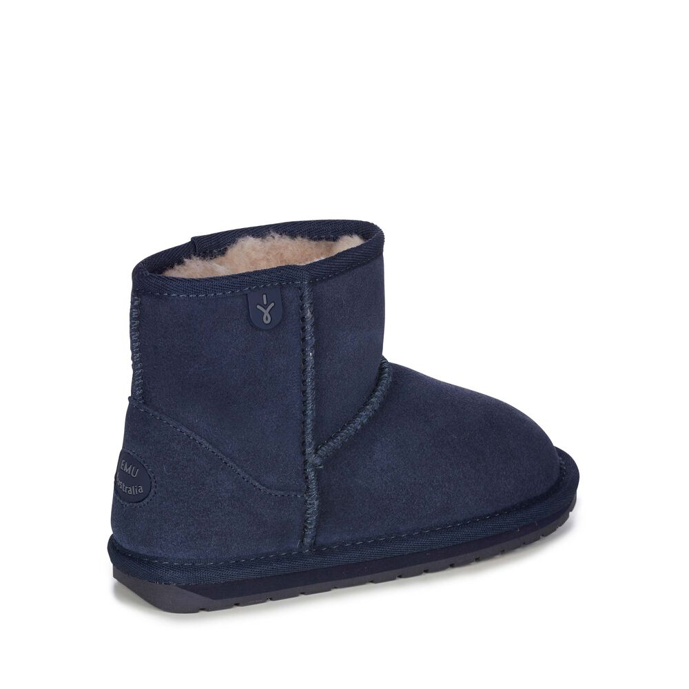 Emu Wallaby Mini Teens Stiefel Kinder Navy | 43OWFLBQA