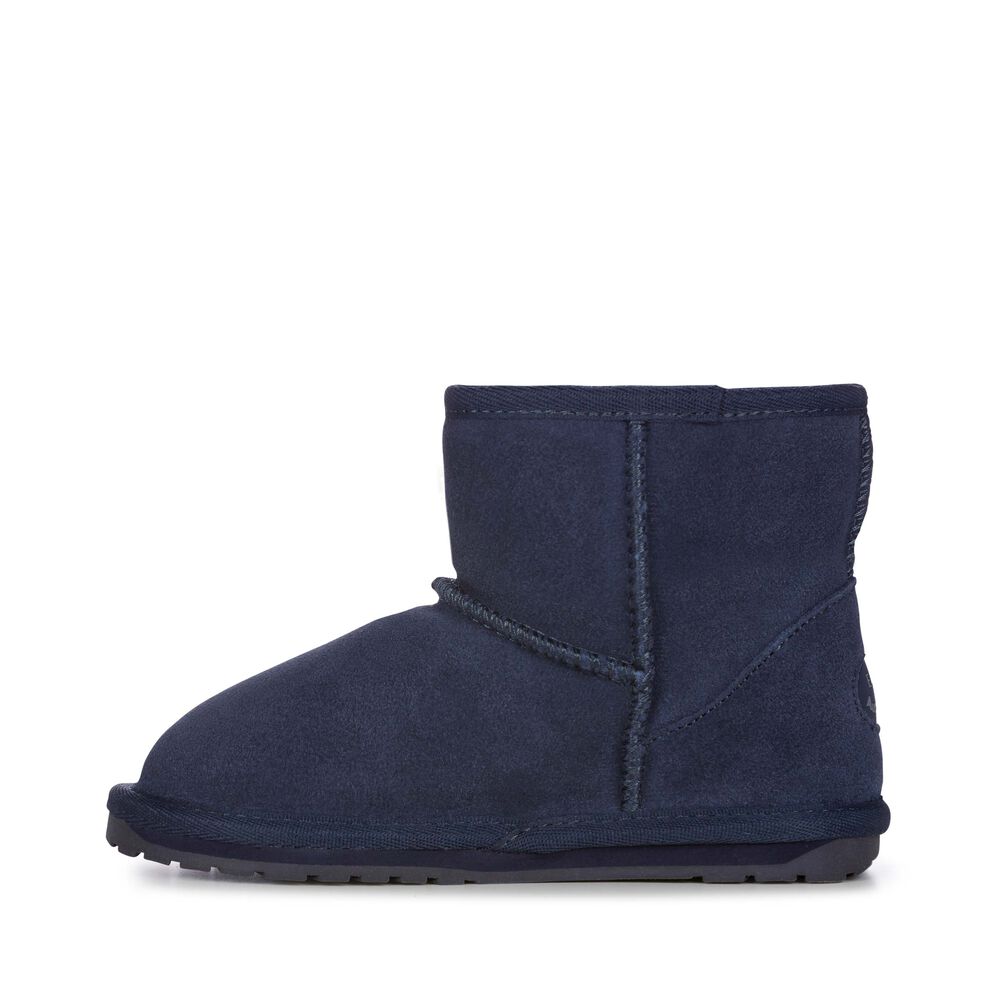 Emu Wallaby Mini Teens Stiefel Kinder Navy | 43OWFLBQA