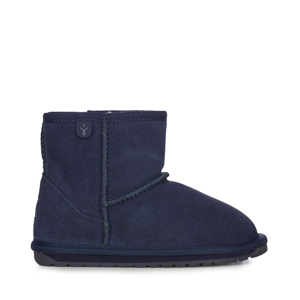 Emu Wallaby Mini Teens Stiefel Kinder Navy | 43OWFLBQA